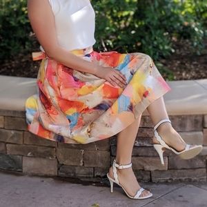 Florid watercolor skirt